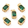 Real 18K Gold Plated Brass Inlaid Cubic Zirconia Charms X-ZIRC-L100-075G-02-1