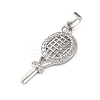 Brass Micro Pave Clear Cubic Zirconia Pendants CU-CBA2554-01P-2