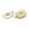 Real 18K Gold Plated Brass Enamel Pendants KK-A155-16G-4