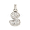 Brass Micro Pave Clear Cubic Zirconia Pendants KK-B099-01P-S-1
