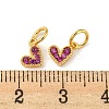 Rack Plating Brass Micro Pave FireBrick Cubic Zirconia Pendants KK-P245-02G-01-3