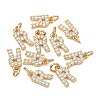 SHEGRACE Brass Micro Pave Clear Cubic Zirconia Pendants XGRQ29546-394G-R-1