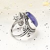Natural Banded Agate Adjustable Rings RJEW-I108-01AS-16-3