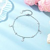 304 Stainless Steel Cross Link Chain Anklets AJEW-AN00739-02-1