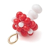 Beaded Mushroom Charms PALLOY-MZ01205-01-4