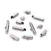 90Pcs 6 Style 304 Stainless Steel Slide On End Clasp Tubes STAS-YW0001-20-6
