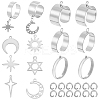 DIY Star Moon Stainless Steel Charms Cuff Ring Making Kit DIY-SC0026-17P-1