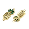 Brass Pave Clear and Green Cubic Zirconia Pineapple Links KK-I358-030G-2