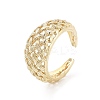 Hollow Tartan Cell Brass Open Cuff Ring for Women LS-RJEW-Z055-05G-02-1