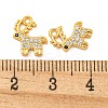 Christmas Theme Brass Clear Cubic Zirconia Pendants KK-N254-28G-3