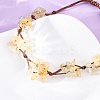 Adjustable Natural Yellow Quartz Braided Bead Bracelets for Women BJEW-U035-02J-2