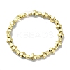 Rack Plating Iron Clover & Square Link Chains Bracelet BJEW-I300-08G-4