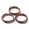 Natural Brecciated Jasper Beaded Stretch Bracelet G-E010-01-04-2