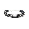Alloy Round Bead PU Leather Multi-strand Choker Necklaces for Women WGA79C6-01-5