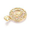 Brass Micro Pave Clear Cubic Zirconia Pendants KK-N268-53G-2
