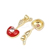 Brass Micro Pave Cubic Zirconia Pendants KK-C095-06G-2