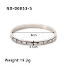 304 Stainless Steel Pave Cubic Zirconia Bangles FS-WG09E60-24-1
