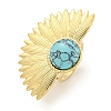 Ion Plating(IP) 304 Stainless Steel Synthetic Turquoise Cuff Rings G-Z056-07G-02-1