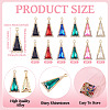 36Pcs 6 Colors Zinc Alloy Glass Pendants ALRI-TA0001-36-4