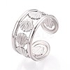 304 Stainless Steel Cuff Rings for Women RJEW-N052-06P-1