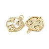 Brass Micro Pave Clear Cubic Zirconia Pendants KK-B083-17G-05-2