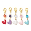 Alloy Enamel Heart Pendants Decorations HJEW-JM01586-1