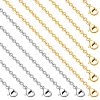20Pcs 2 Colors Ion Plating(IP) 304 Stainless Steel Cable Chain Necklaces Set MAK-BBC0001-11C-1