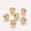 Brass Micro Pave Cubic Zirconia Leopard Beads LS-ZIRC-L007-41G-1