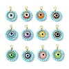 12 Pcs Resin Glass Seed Beaded Pendants PALLOY-MZ00301-1