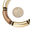 12MM Two Tone Acrylic & CCB Plastic & Coconut Curved Tube Beaded Necklaces for Women NJEW-JN05373-01-3