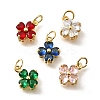 Brass Micro Pave Cubic Zirconia Pendants KK-V008-11G-06-1