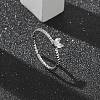 Heart Clear Cubic Zirconia Cuff Rings RJEW-G337-14P-1