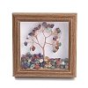 Natural Mixed Stone Chips Chips Tree of Life with Wooden Photo Frame Decorations DJEW-B013-04F-1