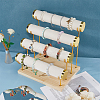 4-Tier Velvet T Bar Jewelry Bracelet Display Risers BDIS-WH0007-03G-3