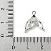 Brass Pave Light Sky Blue and Clear Cubic Zirconia Sea Animal Connector Charms KK-M326-07B-P-3