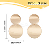 2 Pairs 2 Colors Alloy Double Flat Round Dangle Stud Earrings for Women EJEW-AN0001-84-2