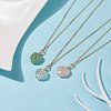 Gemstone Heart Pendant Necklaces NJEW-JN03896-2