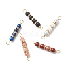 Natural Mixed Gemstone Connector Charms PALLOY-JF01891-1