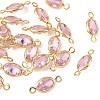 SHEGRACE Brass Pave Cubic Zirconia Oval Connector Charms XGRQ2O133-439B-G-1