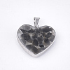 Natural Dyed & Heated Black Agate Pendants STAS-T043-01N-1