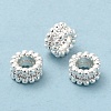 Rack Plating Brass Cubic Zirconia European Beads KK-R147-05S-1