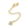 Brass Micro Pave Cubic Zirconia Ends with Chains KK-U043-03G-1