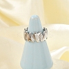 Heart 304 Stainless Steel Open Cuff Rings for Women LS-RJEW-G338-19P-2