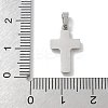 304 Stainless Steel Micro Pave Cubic Zirconia Pendants STAS-Z107-08P-12-3