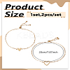 2Pcs Adjustable 201 Stainless Steel Link Bracelets BJEW-LP0015-18-2