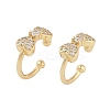 Brass Micro Pave Clear Cubic Zirconia Cuff Earring for Women EJEW-S225-19G-03-1