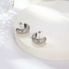 304 Stainless Steel Arch Stud Earrings AP9036-2-2