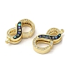 Brass Micro Pave Cubic Zirconia Lobster Claw Clasps KK-K385-010G-3