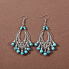 Bohemian tassel turquoise earrings JU8957-9-1