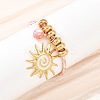 304 Stainless Steel & Synthetic Rainbow Stones Charm Bracelets BJEW-K247-04G-2
